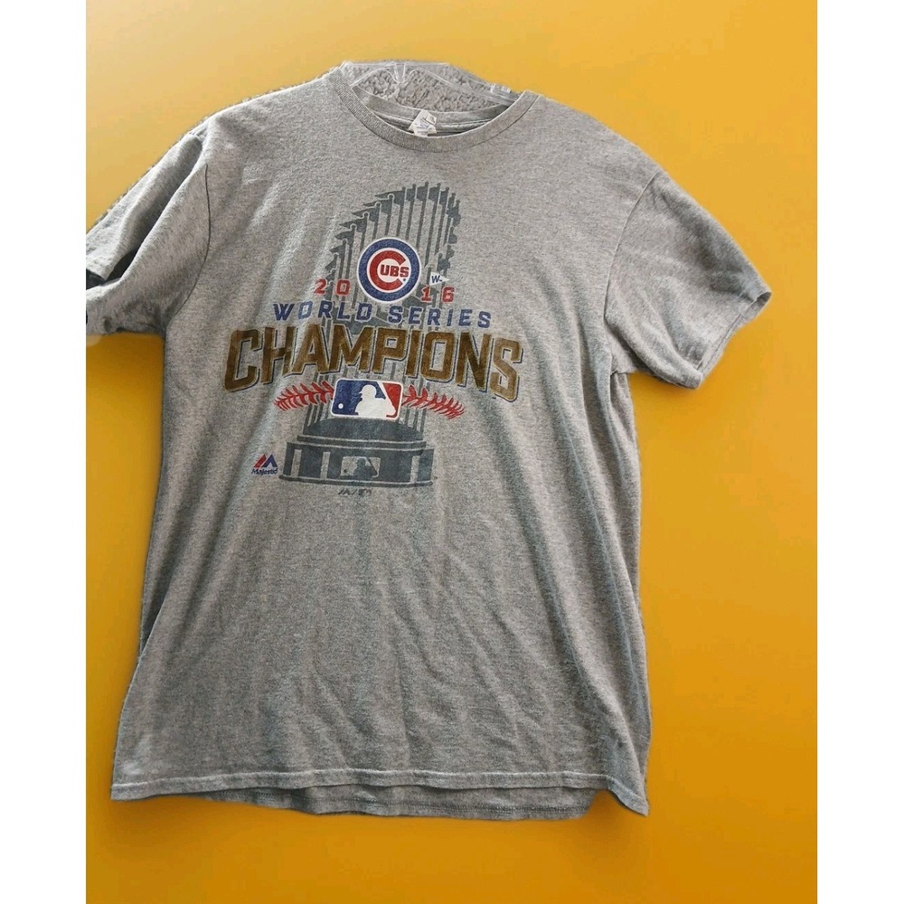 Chicago Cubs World Series‎ 2016 MLB Baseball Delta Pro  T Shirt Gray Mens Medium